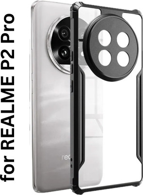 Seragift Back Cover for Realme P2 Pro, Durable Design with Raised Camera Cutout & Enhanced Grip, Black Side Lining(Transparent, Grip Case, Silicon, Pack of: 1)