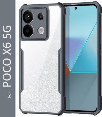 KWINE CASE Back Cover for POCO X6 5G(Black, Transparent, Shock Proof, Silicon, Pack of: 1)