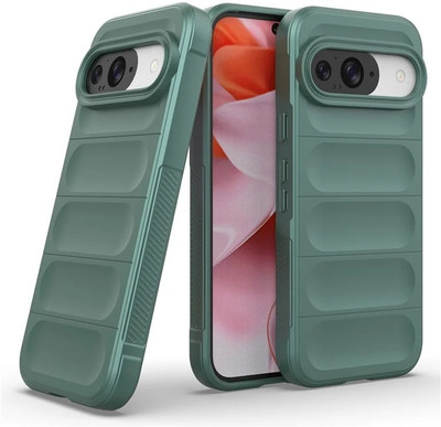 RUNICHA Back Cover for Google Pixel 9 pro(Green, Matte Finish, Silicon, Pack of: 1)
