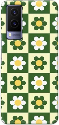 NDCOM Back Cover for Vivo V21e 5G White Green Yellow Flower Printed Hard Case(Multicolor, Hard Case, Pack of: 1)