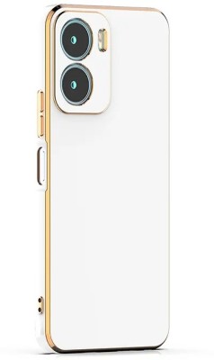 Apurb store Back Cover for realme 10 Luxury Square Plating Case Solid Color Soft Silicone Back Cover(White, Shock Proof, Silicon, Pack of: 1)