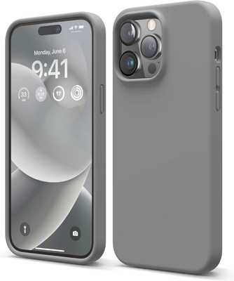 NAFS Back Cover for Compatible with iPhone 15 Pro Max, Slim Liquid Silicone 3 Layers Full Phone Covered lRubber(Grey, Silicon)