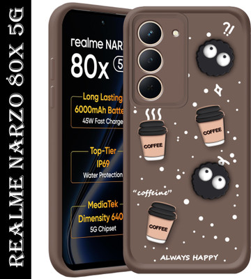 BOZTI Back Cover for RealMe Narzo 80x 5G(Brown, 3D Case, Pack of: 1)