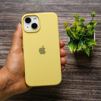 DNGMOBICARE Back Cover for iPhone 14 Plus, iPhone 15 Plus(Yellow, Matte Finish, Silicon, Pack of: 1)