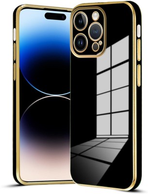 ALLNEEDS Back Cover for Apple iPhone 13 Pro Max |View Electroplated Chrome 6D Case Soft TPU(Black, Camera Bump Protector, Silicon, Pack of: 1)