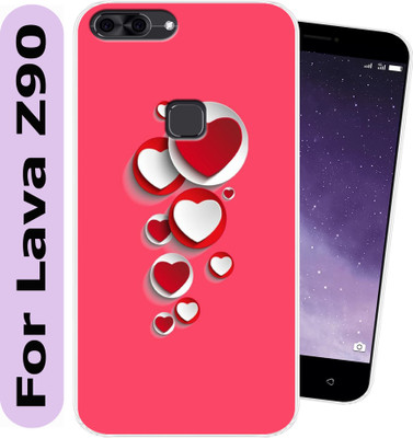 Unitrend Back Cover for Lava Z90(Pink, White, Flexible, Silicon, Pack of: 1)