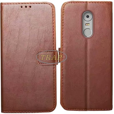 Trap Back Cover for Lenovo K6 Note(Brown, Cases with Holder, Pack of: 1)