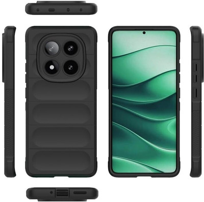 Caseline Back Cover for Redmi Note 14 Pro 5G, Redmi Note 14 Pro 5G(Black, Grip Case, Silicon, Pack of: 1)