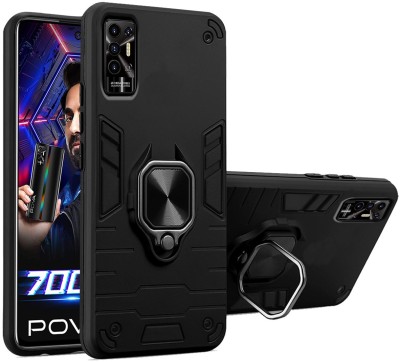 Meephone Back Cover for Tecno Pova 2(Black, Shock Proof, Pack of: 1)