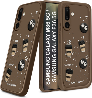 TRUEUPGRADE Back Cover for Samsung Galaxy M36 5G, Samsung Galaxy F36 5G Cute Fun Cartoon 3D Ball Coffee Case(Brown, 3D Case, Silicon, Pack of: 1)
