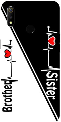 Rockyard Back Cover for realme 3, RMX1825 BROTHER, SISTER, BHAI, BAHAN, LOVE(Black, Hard Case, Pack of: 1)
