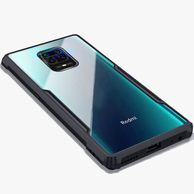 Micvir Back Cover for Poco M2 Pro, Mi Redmi Note 9 Pro, Mi Redmi Note 9 Pro Max(Transparent, Black, Dual Protection, Pack of: 1)