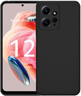 S-Softline Back Cover for Redmi Note 12 4G : :Gloss Finish Silicon Candy Case(Black, Pack of: 1)
