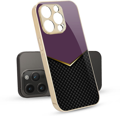 QRIOH Glass Back Cover for Apple iPhone 14 Pro(Gold, Multicolor, Grip Case, Pack of: 1)