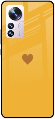 QRIOH Glass Back Cover for Mi 12 Pro 5G(Yellow, Grip Case, Pack of: 1)