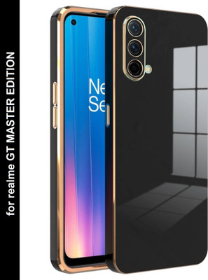 RESOURIS Back Cover for realme GT MASTER EDITION(Black, Gold, Camera Bump Protector, Silicon, Pack of: 1)