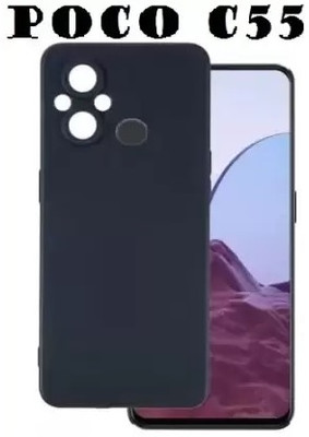 CASEJUNCTION Back Cover for POCO C55(Black, Grip Case, Silicon, Pack of: 1)
