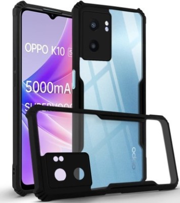 kursa hub Back Cover for Oppo K10 5G(Black, Transparent, Camera Bump Protector, Pack of: 1)
