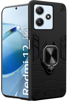 AESTMO Back Cover for Redmi 12 5G, Redmi 12 4G, Poco M6 Pro 5G(Black, Dual Protection, Pack of: 1)