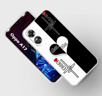 Cravation Back Cover for OPPO A17(Black, White, Silicon, Pack of: 1)