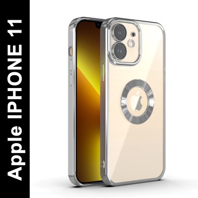 HSRPRO Back Cover for LOGO CUT IPHONE 11(Silver, Electroplated, Pack of: 1)