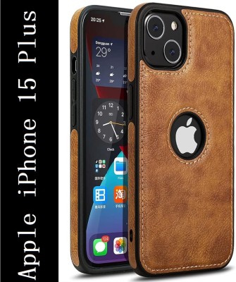 Coverskart Luxury Leather Back Cover for Apple iPhone 15 Plus, Shock Proof Anti Skid Case(Brown, Camera Bump Protector, Pack of: 1)