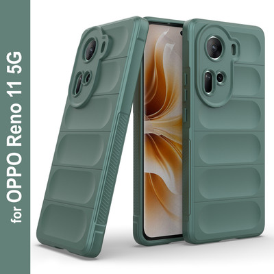 Zapcase Back Cover for OPPO Reno 11 5G(Green, 3D Case, Silicon, Pack of: 1)
