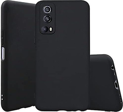 S-Softline Back Cover for IQoo 8 Pro, Premium 3D Plain Candy Case(Black, Pack of: 1)