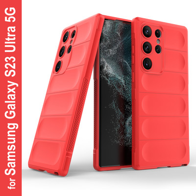 GLOBAL NOMAD Back Cover for Samsung Galaxy S23 Ultra 5G(Red, Grip Case, Silicon, Pack of: 1)