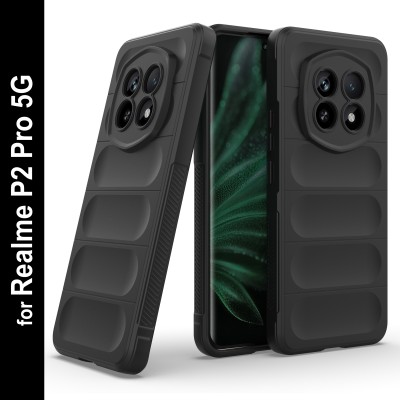 Zapcase Back Cover for Realme P2 Pro 5G(Black, 3D Case, Silicon, Pack of: 1)