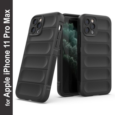 GLOBAL NOMAD Back Cover for Apple iPhone 11 Pro Max(Black, Grip Case, Silicon, Pack of: 1)