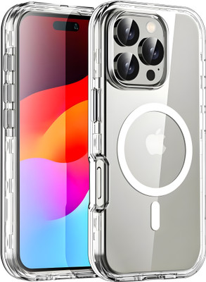 SANJU Back Cover for Apple iPhone 16 Pro Max(Transparent, Dual Protection, Pack of: 1)