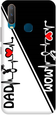 DIKRO Back Cover for vivo Y12, 1904, MOM, DAD, MOTHER, FATHER, LOVE(Black, Hard Case, Pack of: 1)