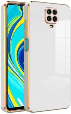 Apurb store Back Cover for For Redmi Note 9 Pro Luxury Square Plating Case Solid Color Soft Silicone Back Cover(White, Shock Proof, Silicon, Pack of: 1)