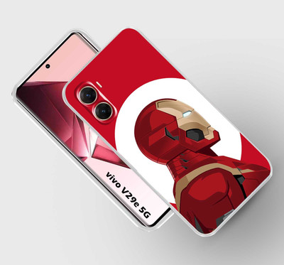 Retroart Back Cover for vivo V29e 5G(Red, White, Silicon, Pack of: 1)
