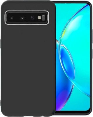 Luxury Counter Back Cover for Samsung Galaxy S10 | Smooth Touch Cushion Liquid Soft Silicone(Black, Hard Case, Pack of: 1)