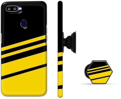 CaseSquad Back Cover for Oppo F9, OPPO F9 Pro, Realme 2 Pro, Realme U1(Black, Yellow, Cases with Holder, Pack of: 2)