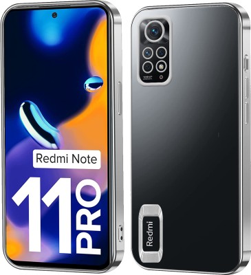 ANTICA Back Cover for Redmi Note 11 Pro |Logo Showing Case Cover(Silver, Camera Bump Protector, Silicon, Pack of: 1)