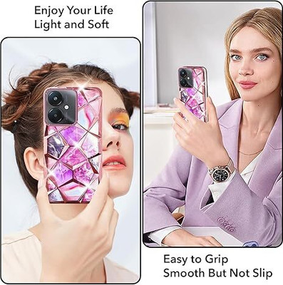 Doyen Creations Back Cover for Xiaomi Redmi 13c 5g Diamond Glitter Sparkle and Detachable Print Case(Pink, Electroplated, Silicon)