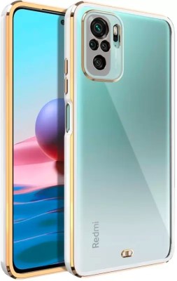 A3sprime Back Cover for Redmi Note 10s, |Soft Silicon Golden Side Colored with Drop Protective Case|(White, Transparent, Camera Bump Protector, Silicon, Pack of: 1)