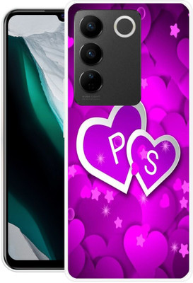 3D U PRINT Back Cover for VIVO V27 5G,V2246,PS,P LOVE S,PS NAME,PS LETTER,PS ALPHABET(Pink, Flexible, Silicon, Pack of: 1)