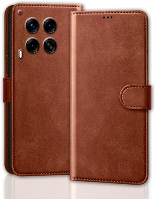 Roxel Back Cover for Tecno Camon 30 5G Back Cover Case with Magnatic Closure | Inbuilt Stand(Brown, Dual Protection, Pack of: 1)