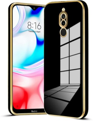 KARAS Back Cover for Redmi 8 |View Electroplated Chrome 6D Case Soft TPU(Black, Dual Protection, Silicon, Pack of: 1)