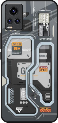 QRIOH Glass Back Cover for Vivo Y73(Grey, Grip Case, Pack of: 1)
