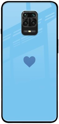 QRIOH Glass Back Cover for Mi Redmi Note 9 Pro(Blue, Grip Case, Pack of: 1)