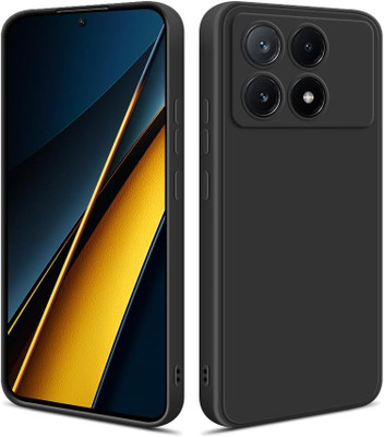 CLOVYR Back Cover for Poco X6 Pro 5G(Black, Camera Bump Protector, Silicon, Pack of: 1)