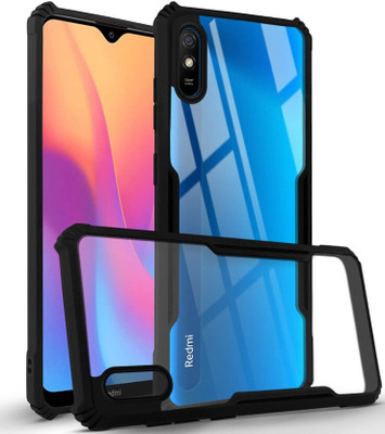 Aleppo Back Cover for Mi Redmi 9A, Mi Redmi 9i, Redmi 9A Sport, Redmi 9i Sport(Transparent, Black, Dual Protection, Pack of: 1)