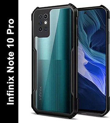Micvir Back Cover for Infinix Note 10 Pro(Transparent, Black, Shock Proof, Pack of: 1)