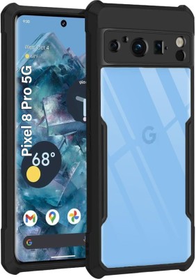 Micvir Back Cover for Google Pixel 8 Pro(Transparent, Black, Shock Proof, Pack of: 1)