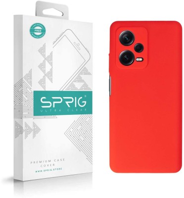 Sprig Liquid Silicone Back Cover for Redmi Note 12 Pro Plus(Red, Shock Proof, Silicon, Pack of: 1)